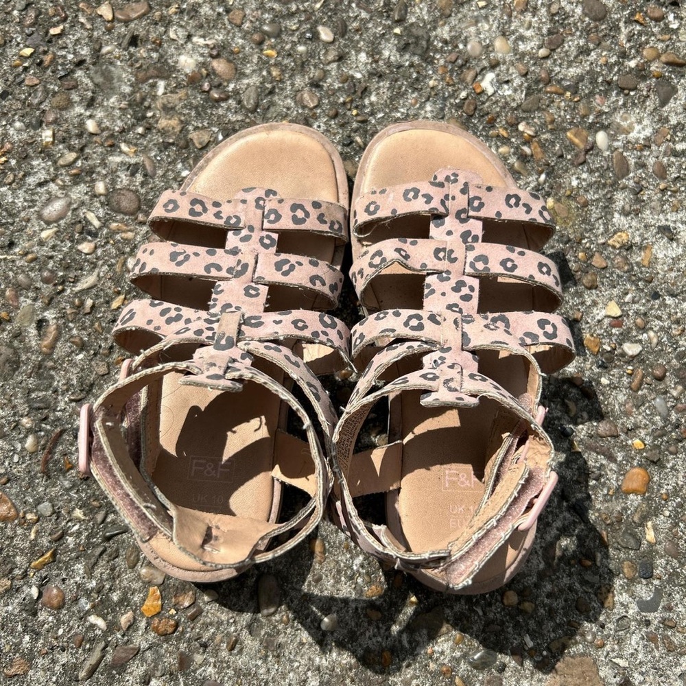 F&F Girls' Pink and Brown Sandals